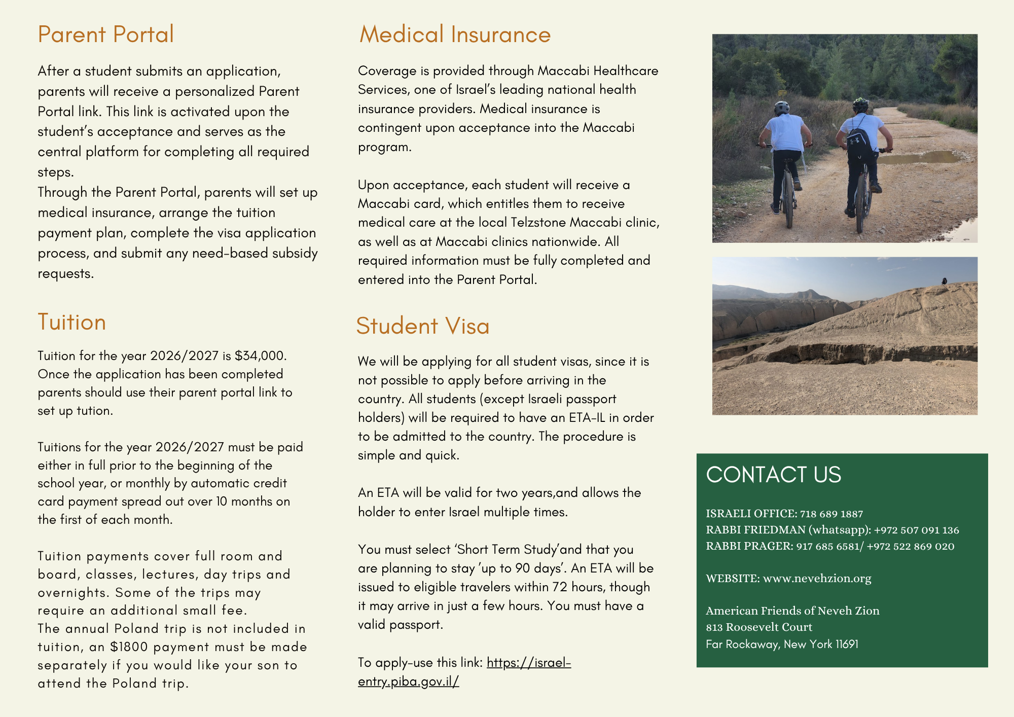 Neveh Zion brochure page 4